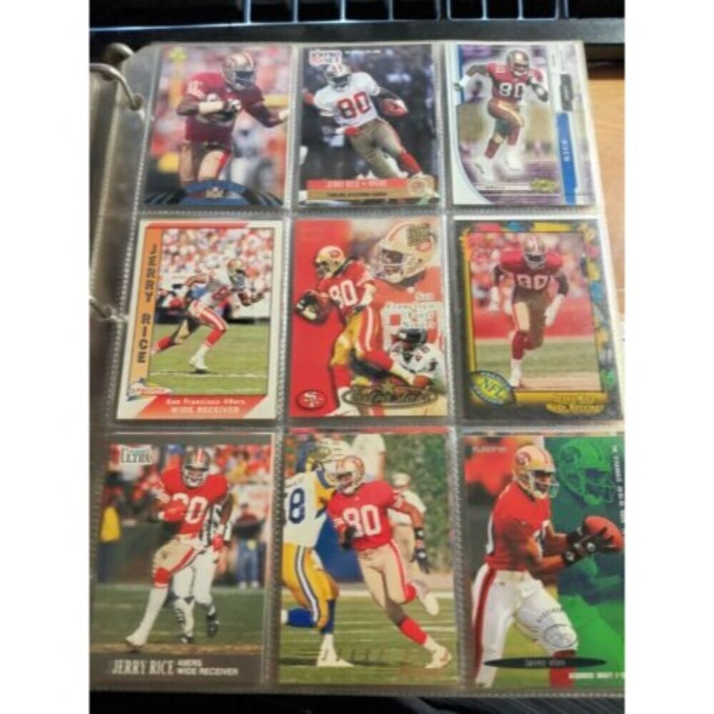 Jerry Rice Lot Of 9 Football Cards  FORTY NINERS/RAIDERS
